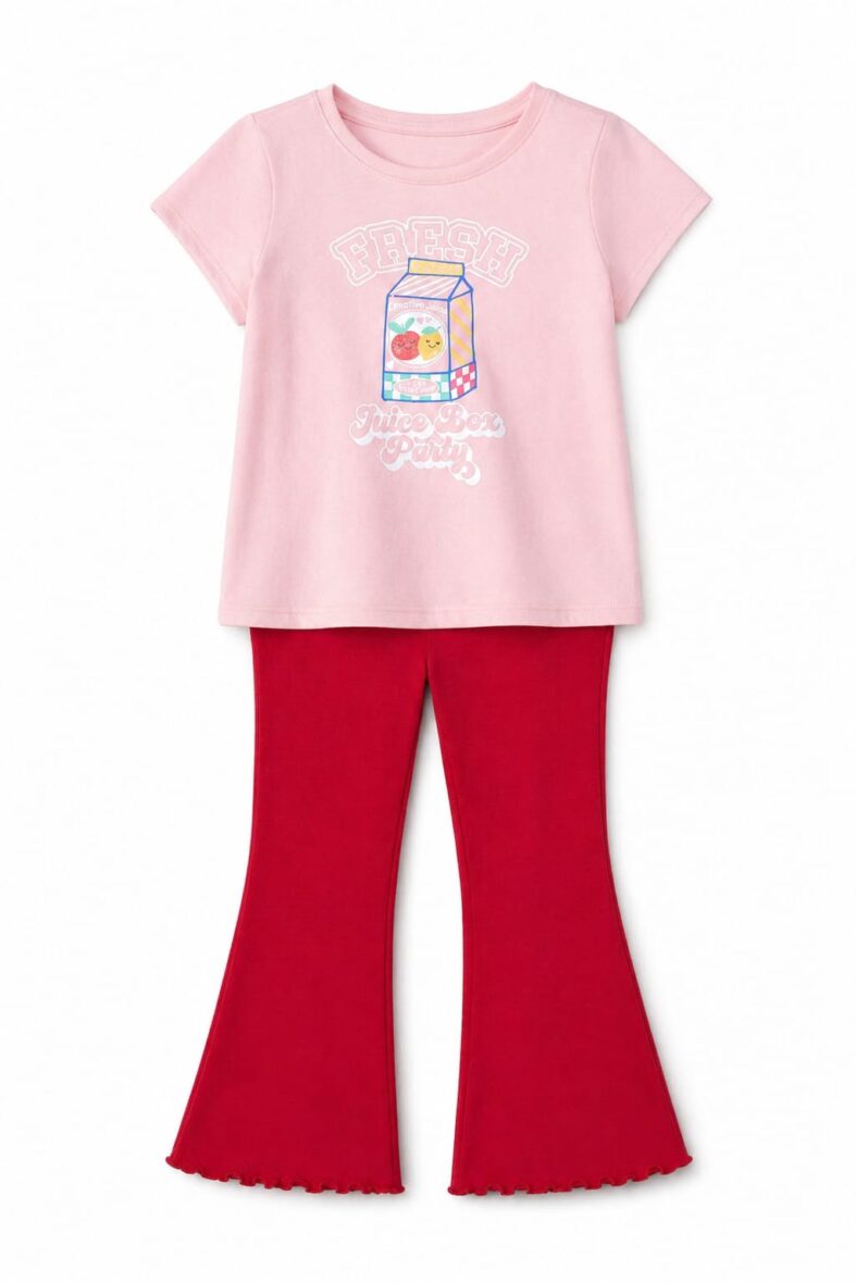 Garanimals Toddler Girls Graphic Tee & Red Flare Leggings Set