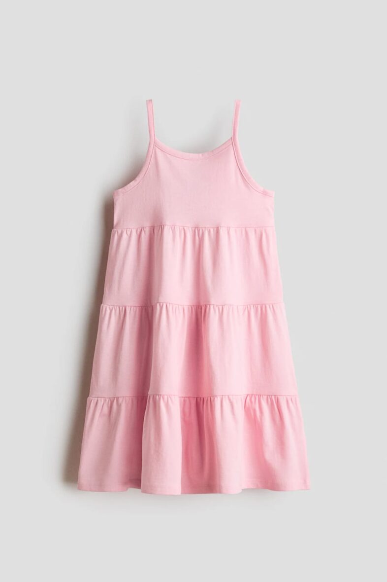 H & M Girls Pink Tiered Dress