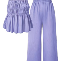 Girls Lilac Tank Top & Pants Set