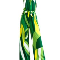 Green and yellow wid leg romper
