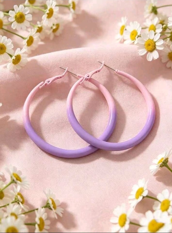 Pink – Purple Ombre Hoop Earring