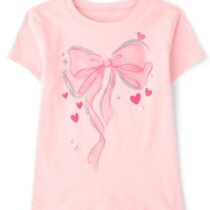 TCP Girls pink bow heart tee